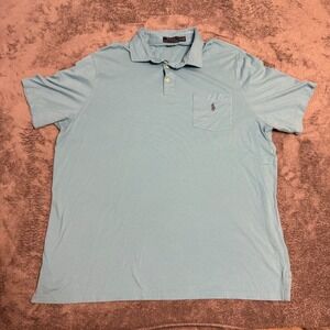 Ralph Lauren Polo Classic Fit Mens XL Blue Short‎ Sleeve Polo Shirt Pocket Pony